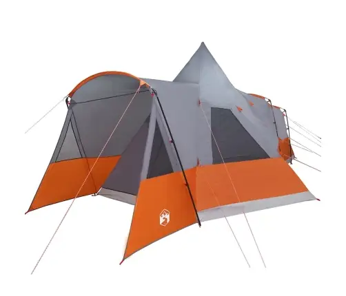 Teepee Palapinė Su Stogu Pilka Ir Oranžinė 720 X 465 X 295 Cm