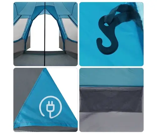 Teepee Palapinė Su Stogu Su Saugykla Mėlyna 545 X 450 X 295 Cm