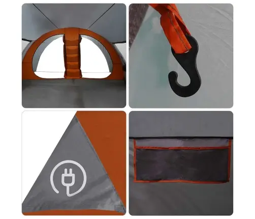 Tunelinė Palapinė Su Stogu Pilka Ir Oranžinė 710 X 460 X 245 Cm