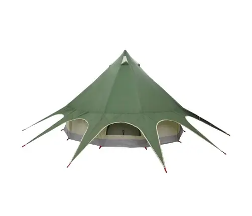 Teepee Palapinė Su Stogu Žalia Ir Pilka 600 X 600 X 347 Cm