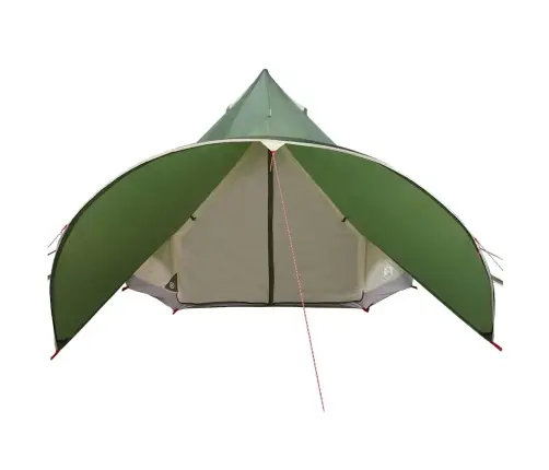 Teepee Palapinė Su Stogu Žalia Ir Pilka 600 X 600 X 347 Cm