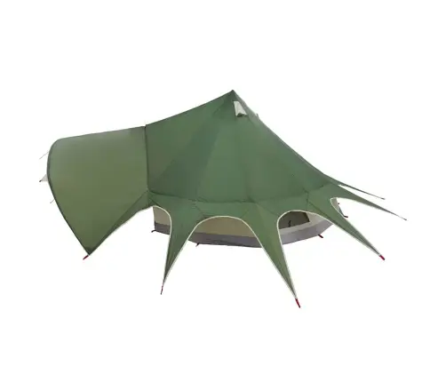 Teepee Palapinė Su Stogu Žalia Ir Pilka 600 X 600 X 347 Cm