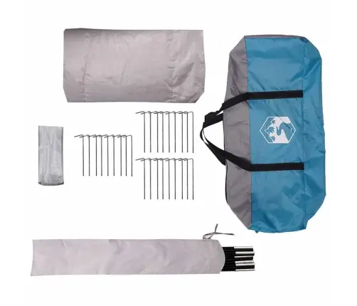 Teepee Palapinė Su Stogu Mėlyna Ir Pilka 600 X 600 X 347 Cm