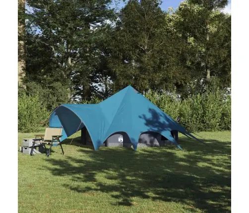 Teepee Palapinė Su Stogu Mėlyna Ir Pilka 600 X 600 X 347 Cm