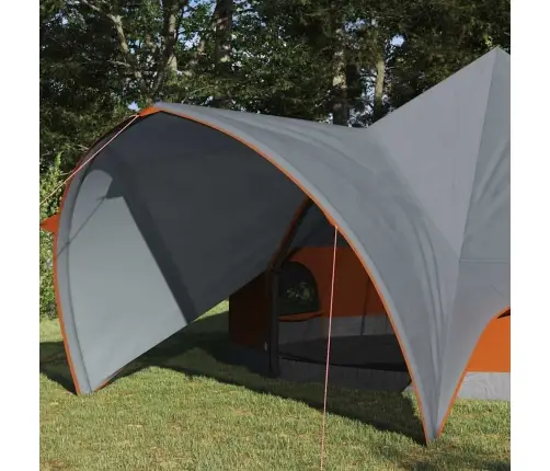 Tīpis Telts Ar Jumtu Pelēka Un Oranža 600 X 600 X 347 Cm Vidaxl