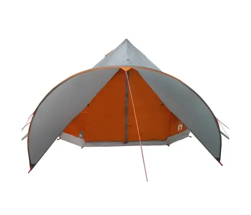 Teepee Palapinė Su Stogu Pilka Ir Oranžinė 600 X 600 X 347 Cm