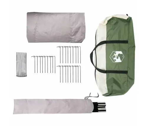 Teepee Palapinė Su Stogu Žalia Ir Pilka 600 X 600 X 347 Cm