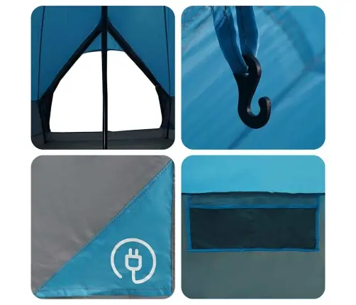 Teepee Telk Katusega Õhuavaga Sinine Ja Hall 600 X 600 X 347 Cm