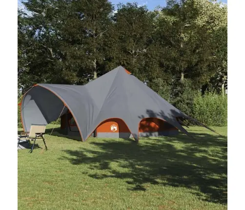 Tīpis Telts Ar Jumtu Pelēka Un Oranža 600 X 600 X 347 Cm Vidaxl