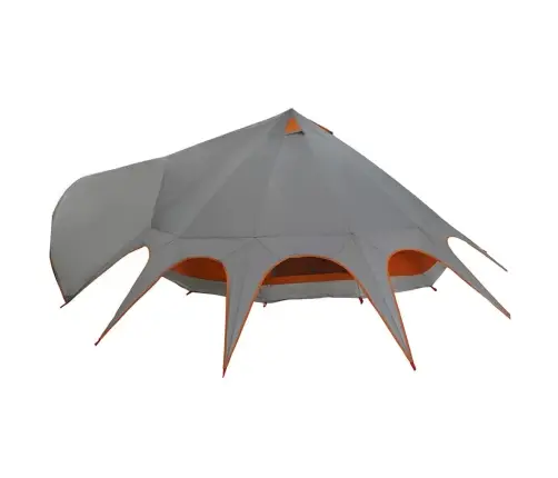 Tīpis Telts Ar Jumtu Pelēka Un Oranža 600 X 600 X 347 Cm Vidaxl