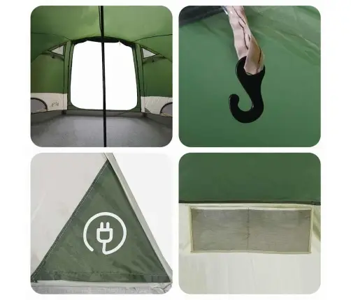 Kupola Telts Ar Jumtu Ar Uzglabāšanu Zaļa 505 X 450 X 248 Cm Vidaxl