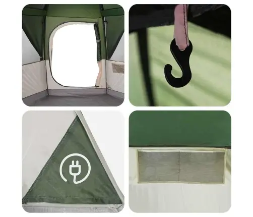 Kabriolet Telts Ar Jumtu Ar Uzglabāšanu Zaļa 425 X 396 X 222 Cm Vidaxl