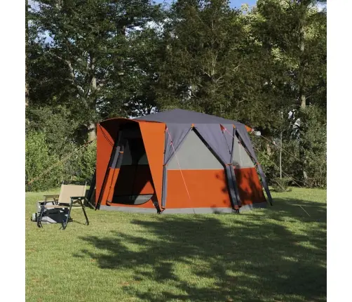 Kabriolet Telts Ar Jumtu Pelēka Un Oranža 425 X 396 X 222 Cm Vidaxl