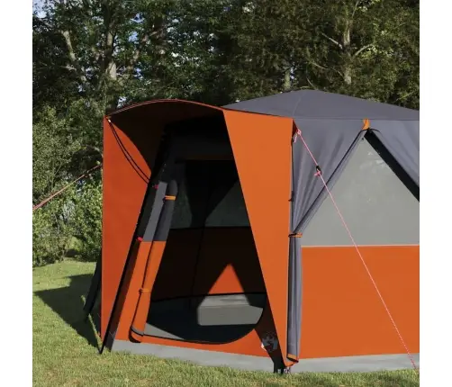 Kabriolet Telts Ar Jumtu Pelēka Un Oranža 425 X 396 X 222 Cm Vidaxl