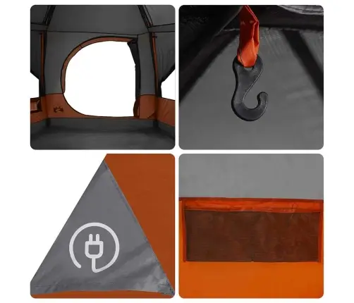 Kabriolet Telts Ar Jumtu Pelēka Un Oranža 400 X 350 X 212 Cm Vidaxl