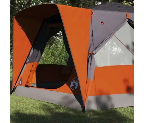 Kabriolet Telts Ar Jumtu Pelēka Un Oranža 400 X 350 X 212 Cm Vidaxl