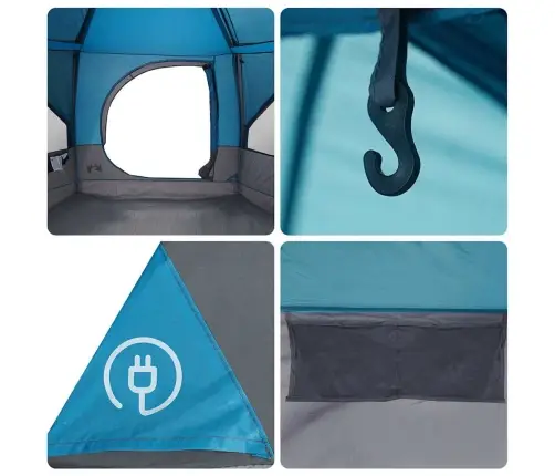 Kabriolet Telts Ar Jumtu Zila Un Pelēka 333 X 317 X 194 Cm Vidaxl