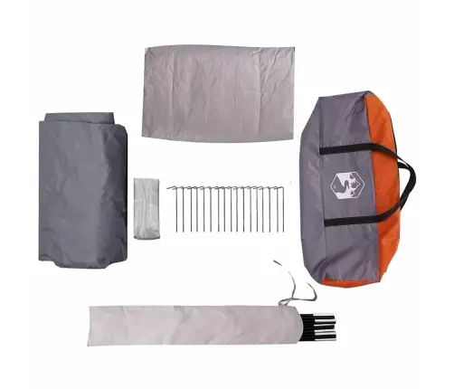 Kabriolet Telts Ar Jumtu Pelēka Un Oranža 333 X 317 X 194 Cm Vidaxl