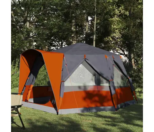 Kabriolet Telts Ar Jumtu Pelēka Un Oranža 333 X 317 X 194 Cm Vidaxl