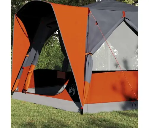 Kabriolet Telts Ar Jumtu Pelēka Un Oranža 333 X 317 X 194 Cm Vidaxl