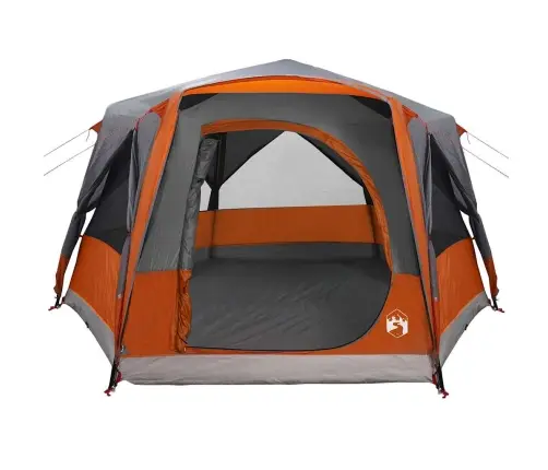 Kabriolet Telts Ar Jumtu Pelēka Un Oranža 333 X 317 X 194 Cm Vidaxl