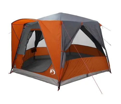 Kabriolet Telts Ar Jumtu Pelēka Un Oranža 333 X 317 X 194 Cm Vidaxl