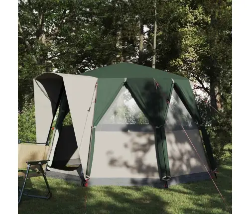 Kabriolet Telts Ar Jumtu Zaļš Un Balts 320 X 320 X 203 Cm Vidaxl