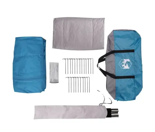 Kabriolet Telts Ar Jumtu Zila Un Pelēka 320 X 320 X 203 Cm Vidaxl