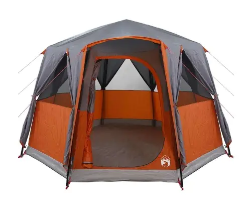 Kabriolet Telts Ar Jumtu Pelēka Un Oranža 320 X 320 X 203 Cm Vidaxl