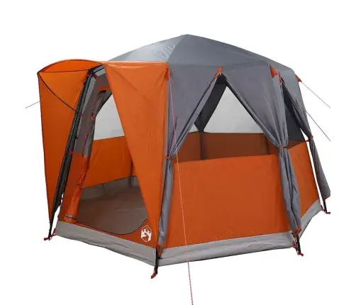 Kabriolet Telts Ar Jumtu Pelēka Un Oranža 320 X 320 X 203 Cm Vidaxl