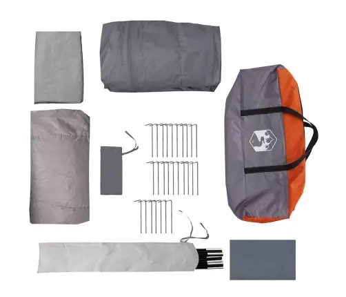 Tunnelitelk Katusega Õhuavaga Hall Ja Oranž 740 X 370 X 220 Cm