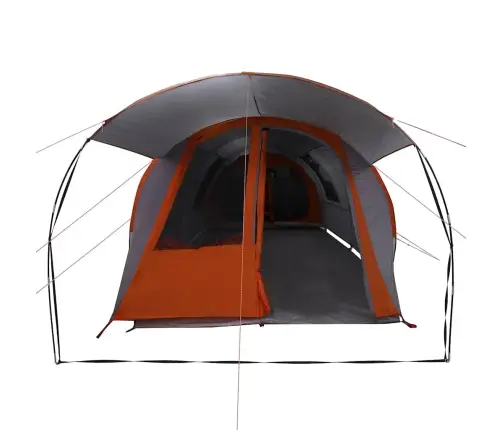 Tunnelitelk Katusega Õhuavaga Hall Ja Oranž 740 X 370 X 220 Cm