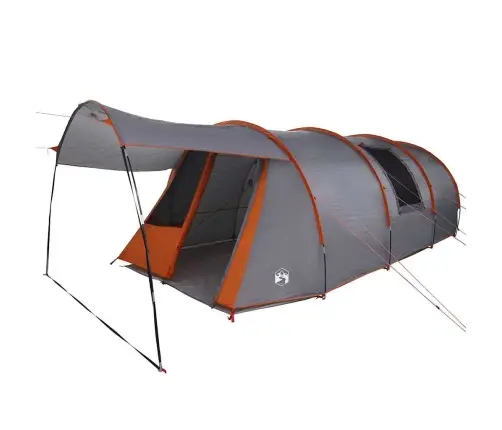 Tunnelitelk Katusega Õhuavaga Hall Ja Oranž 740 X 370 X 220 Cm