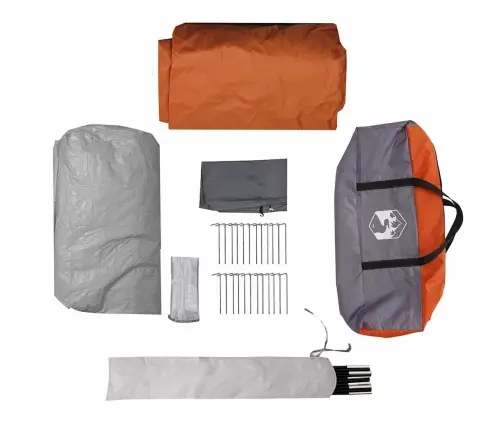 Tuneļveida Telts Ar Jumtu Pelēka Un Oranža 778 X 356 X 210 Cm Vidaxl