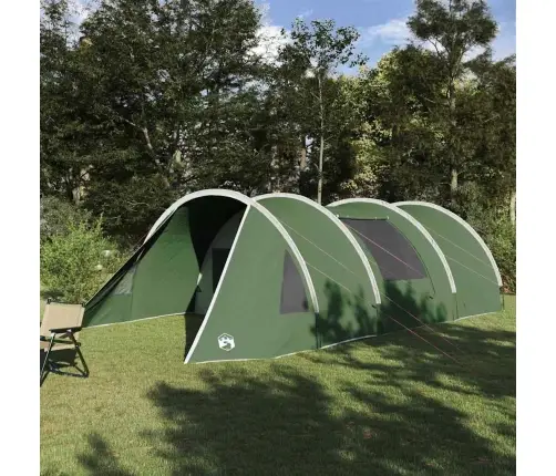 Tuneļveida Telts Ar Jumtu Zaļš Un Balts 778 X 356 X 210 Cm Vidaxl