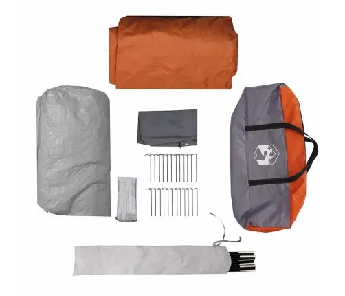 Tuneļveida Telts Ar Jumtu Pelēka Un Oranža 778 X 356 X 210 Cm Vidaxl