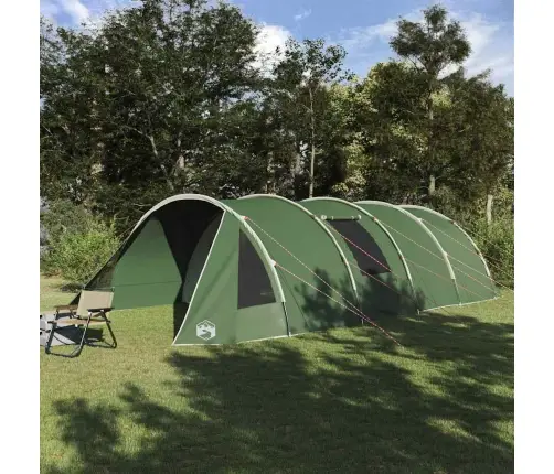 Tuneļveida Telts Ar Jumtu Zaļš Un Balts 778 X 356 X 210 Cm Vidaxl
