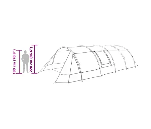 Tuneļveida Telts Ar Jumtu Zaļš Un Balts 778 X 356 X 210 Cm Vidaxl
