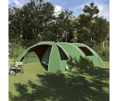 Tuneļveida Telts Ar Jumtu Zaļš Un Balts 700 X 590 X 215 Cm Vidaxl