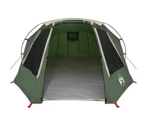 Tuneļveida Telts Ar Jumtu Zaļš Un Balts 328 X 228 X 115 Cm Vidaxl