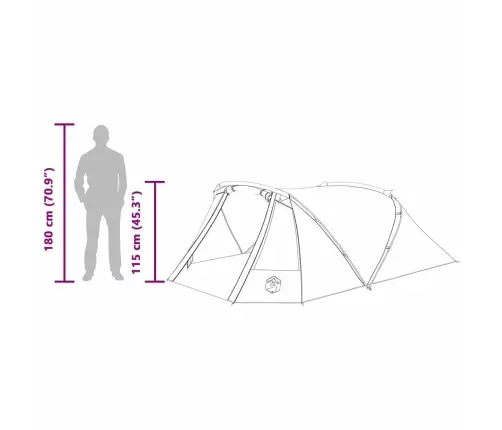 Tuneļveida Telts Ar Jumtu Zila Un Pelēka 328 X 228 X 115 Cm Vidaxl