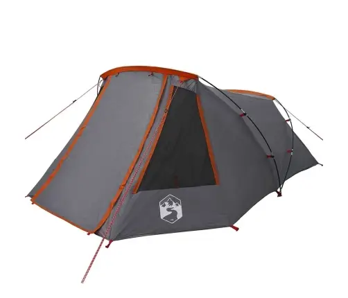 Tuneļveida Telts Ar Jumtu Pelēka Un Oranža 328 X 228 X 115 Cm Vidaxl