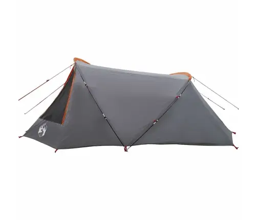 Tuneļveida Telts Ar Jumtu Pelēka Un Oranža 328 X 228 X 115 Cm Vidaxl