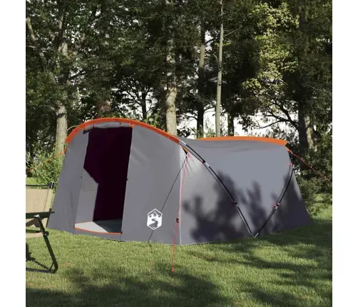 Tuneļveida Telts Ar Jumtu Pelēka Un Oranža 318 X 275 X 140 Cm Vidaxl