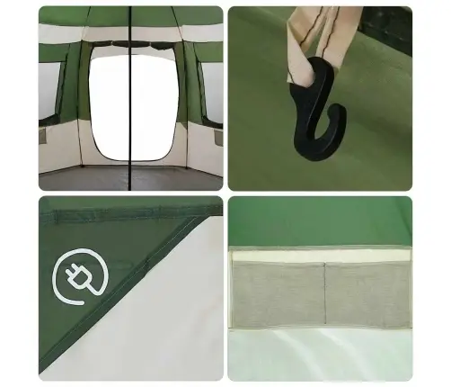 Kabriolet Telts Ar Jumtu Zaļa Un Pelēka 500 X 500 X 294 Cm Vidaxl