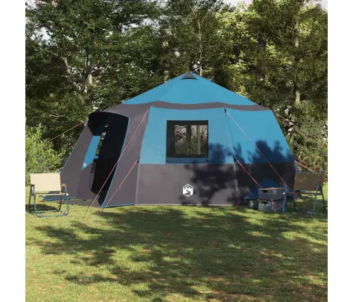 Kabanas Palapinė Su Stogu Mėlyna Ir Pilka 500 X 500 X 294 Cm