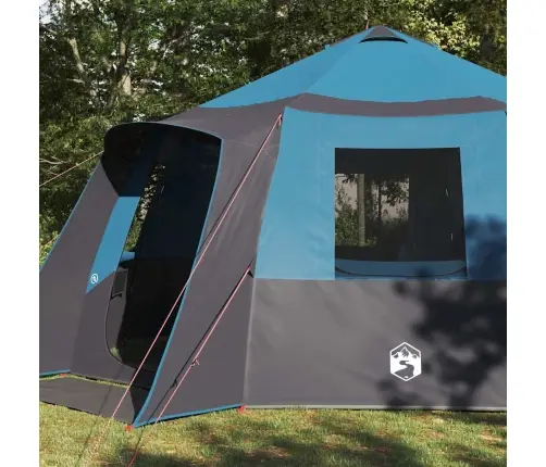 Kabanas Palapinė Su Stogu Mėlyna Ir Pilka 500 X 500 X 294 Cm