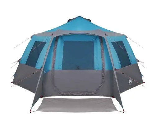 Kabanas Palapinė Su Stogu Mėlyna Ir Pilka 500 X 500 X 294 Cm