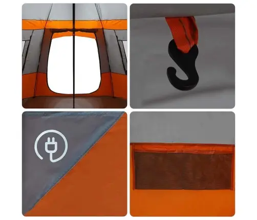 Kabriolet Telts Ar Jumtu Pelēka Un Oranža 500 X 500 X 294 Cm Vidaxl