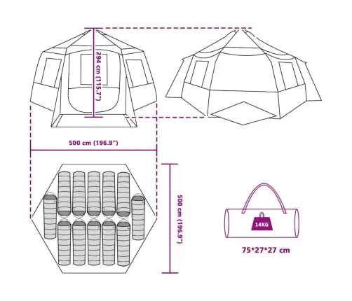 Kabriolet Telts Ar Jumtu Pelēka Un Oranža 500 X 500 X 294 Cm Vidaxl